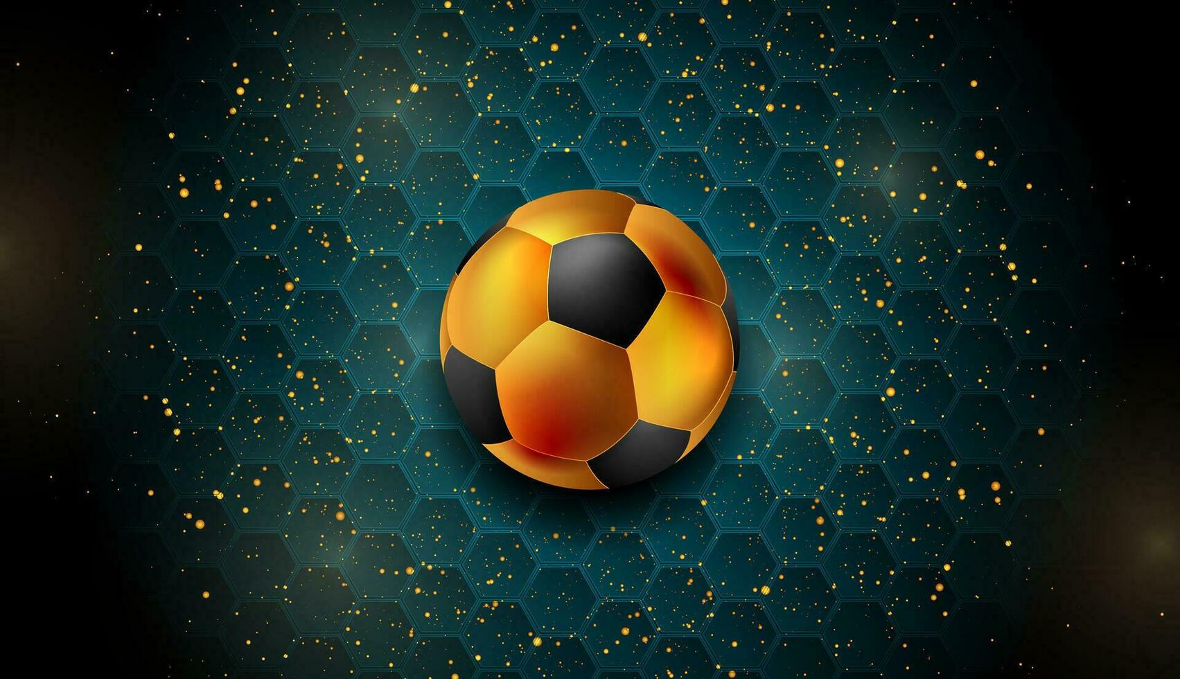 Luxury sport background with golden dots and soccer ball vector