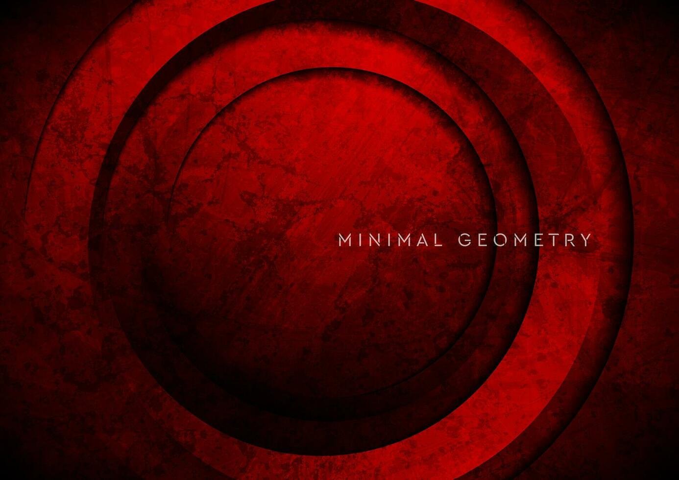 Dark red circles abstract tech grunge background vector