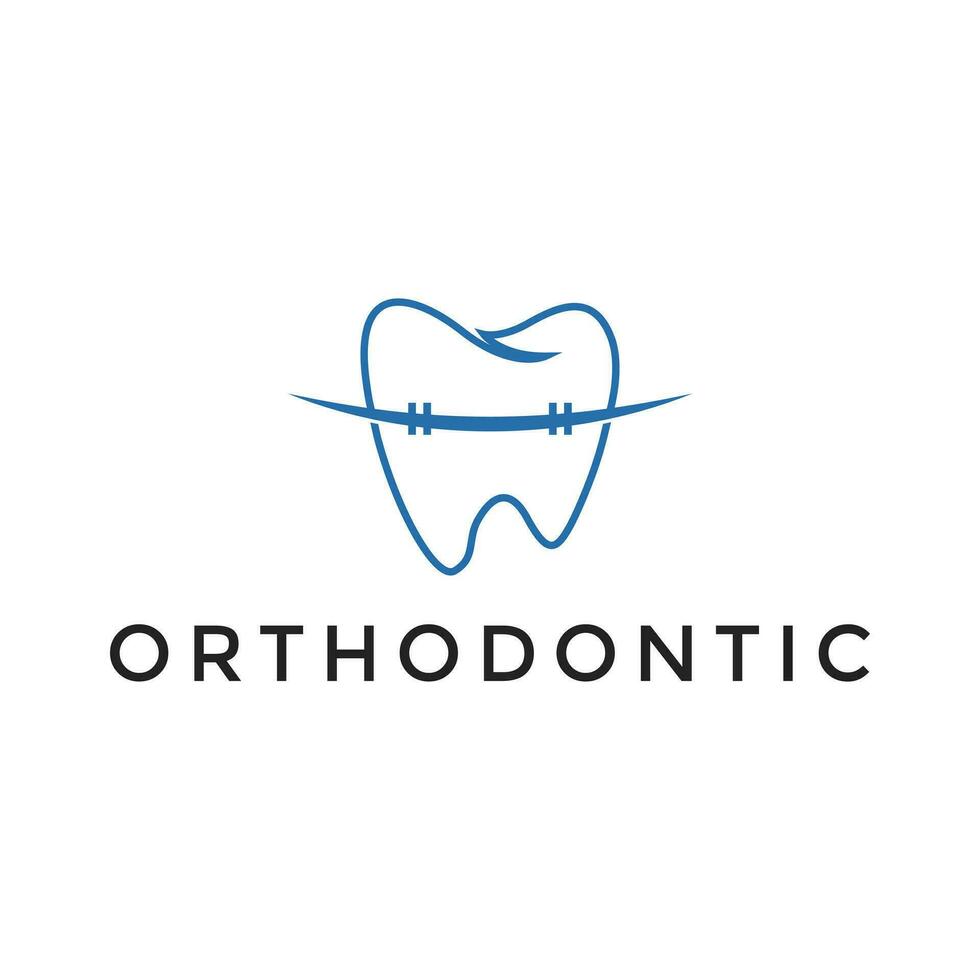 creativo, simple, y moderno ortodoncia para diente salud y dentista logo diseño vector