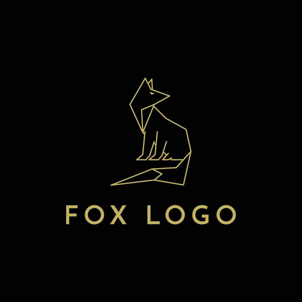 Fox logo luxury line design creative idea vector