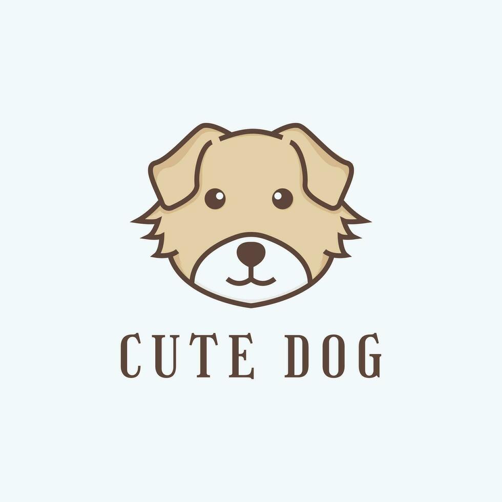 perro cara linda dibujos animados logo diseño idea vector