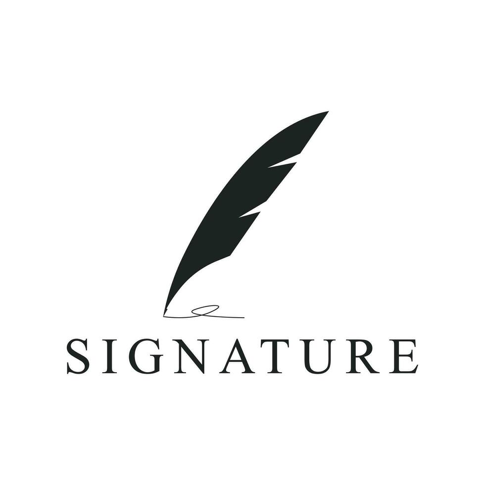 Creative logo signature writing pen vector