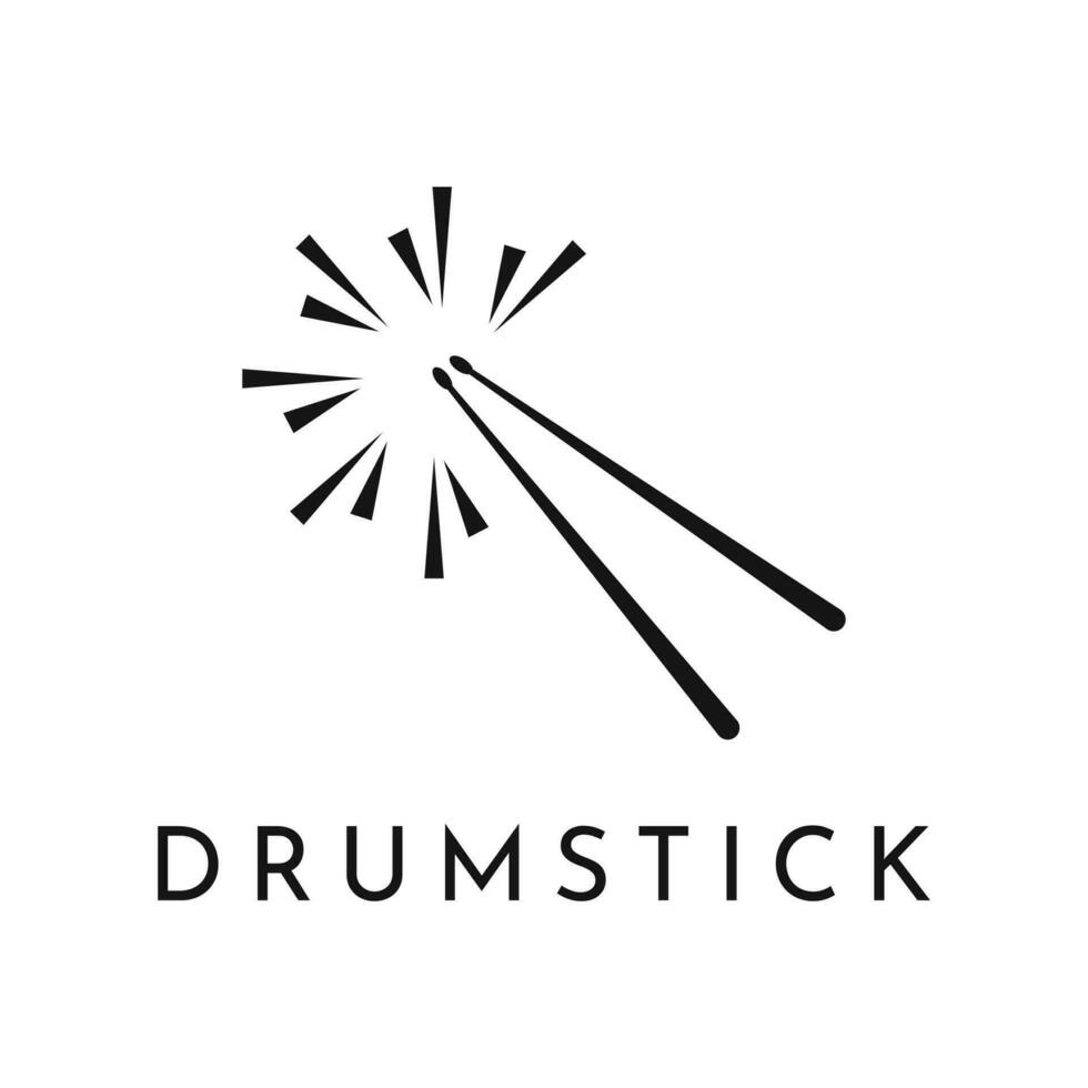 modern concept drum stick logo design template vector