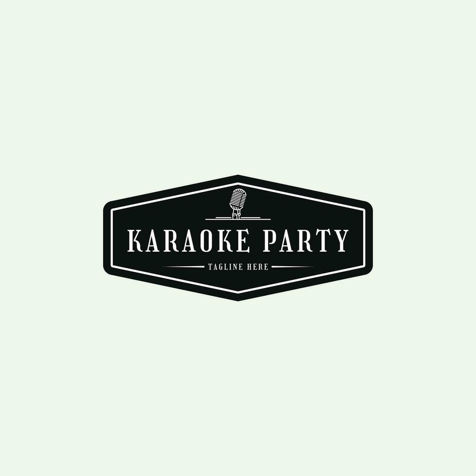 karaoke bar fiesta logo diseño creativo idea con micrófono y para dirigir canta canción, evento, música fiesta vector