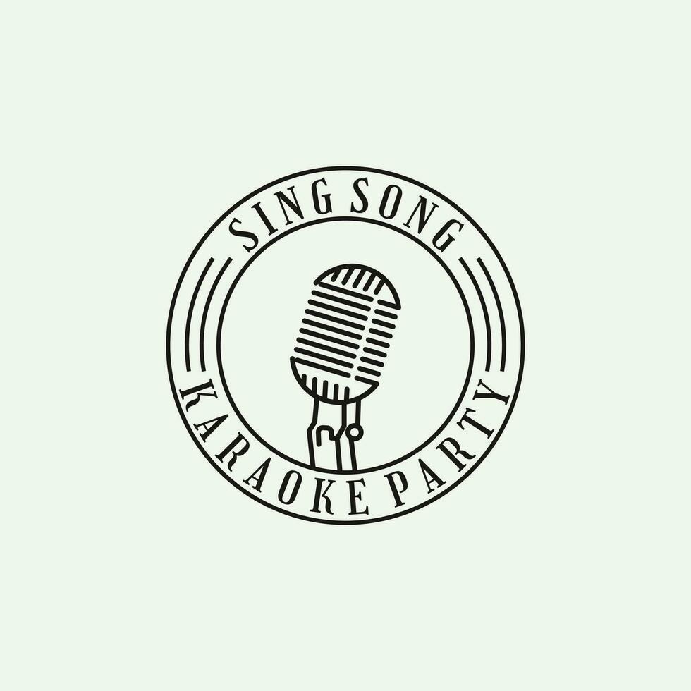 Karaoke Bar Party logo design creative idea with microphone and for lead sing song, event, music party vector