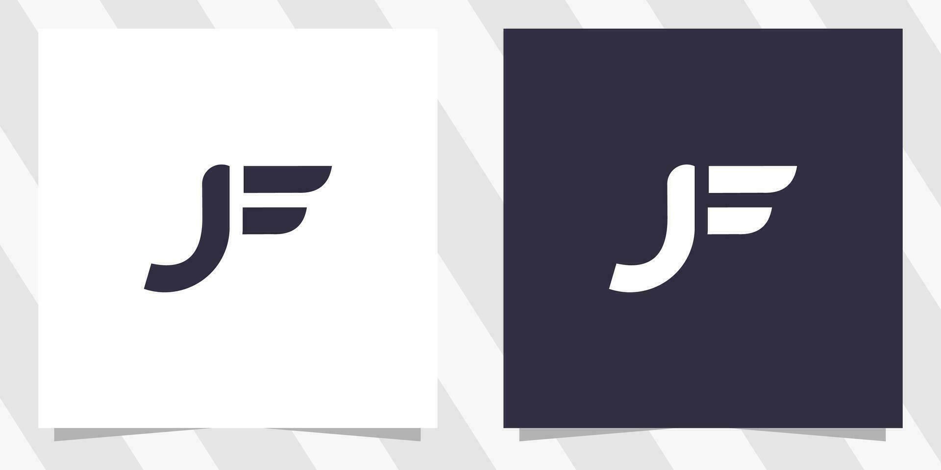 letter jf fj logo design vector