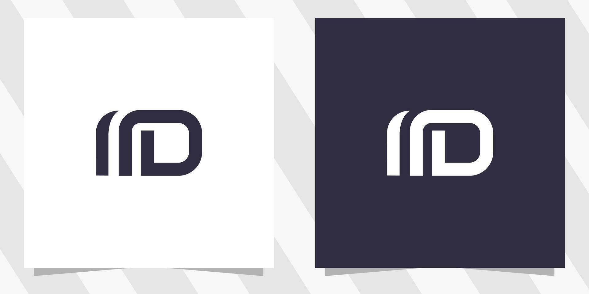 letter md dm logo design vector
