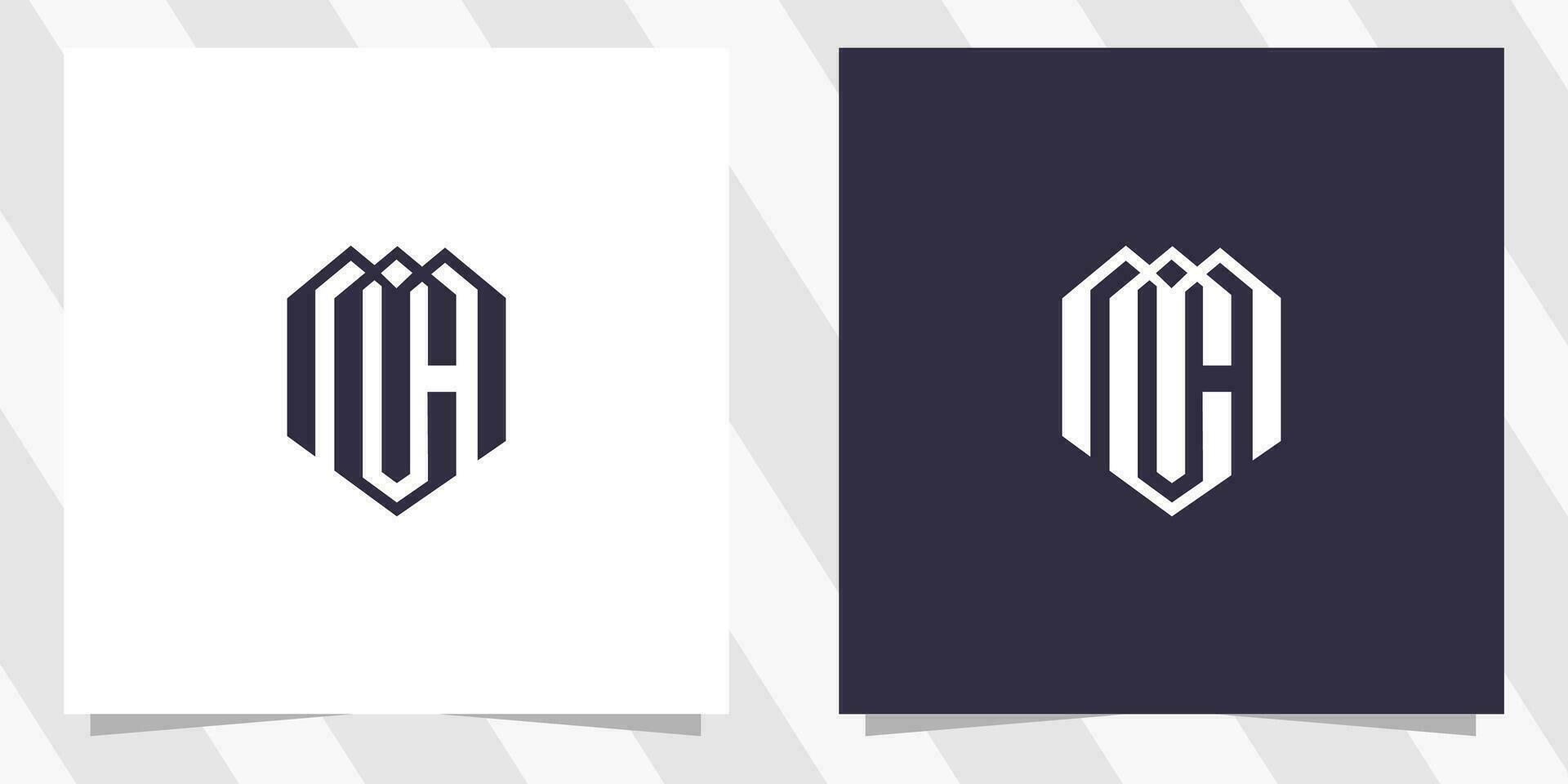letter mc cm logo design vector