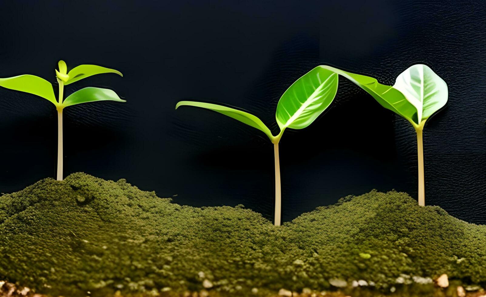 creciente planta árbol en neutral antecedentes de cerca de Fresco verde naturaleza con ai generado foto