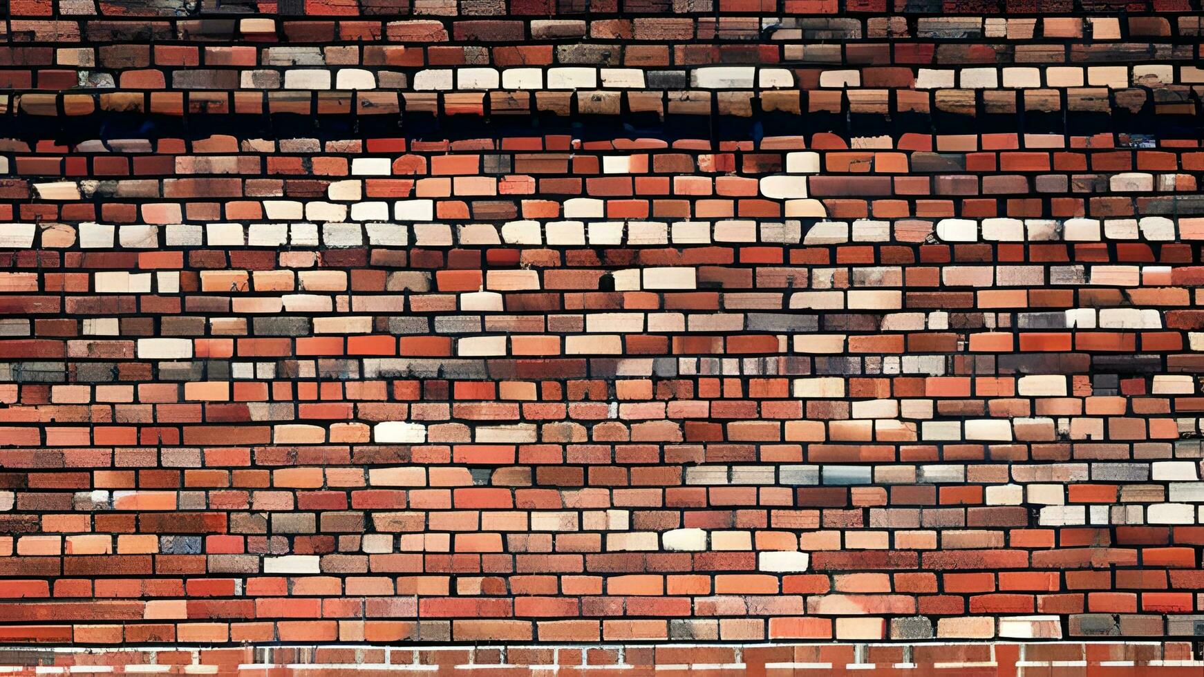 Old and new Brick Wall Background with ai generated photo