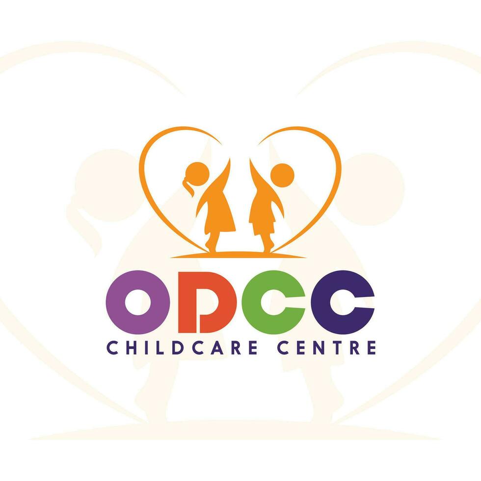 Playful kids and love for childcare logo design template vector