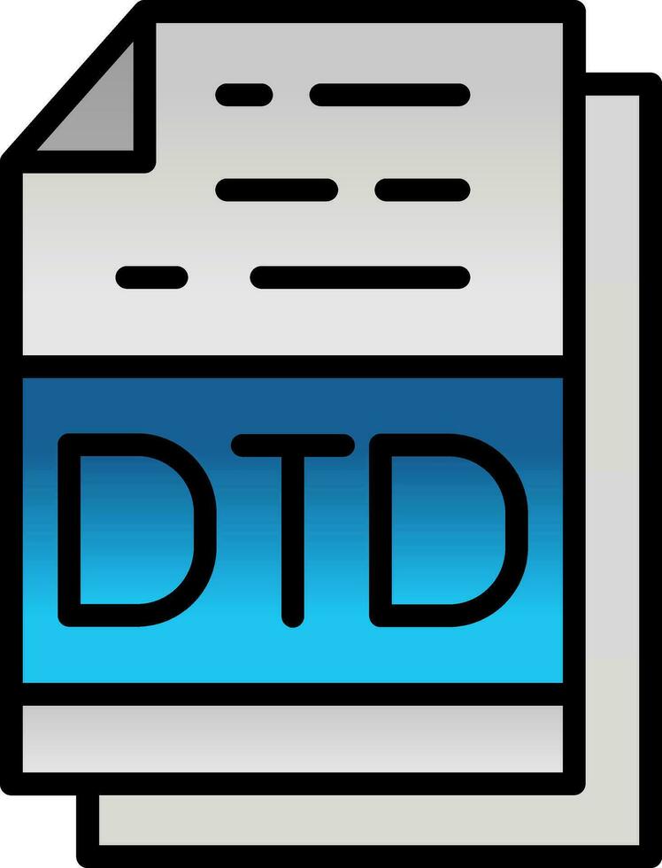 Dtd File Format Vector Icon Design