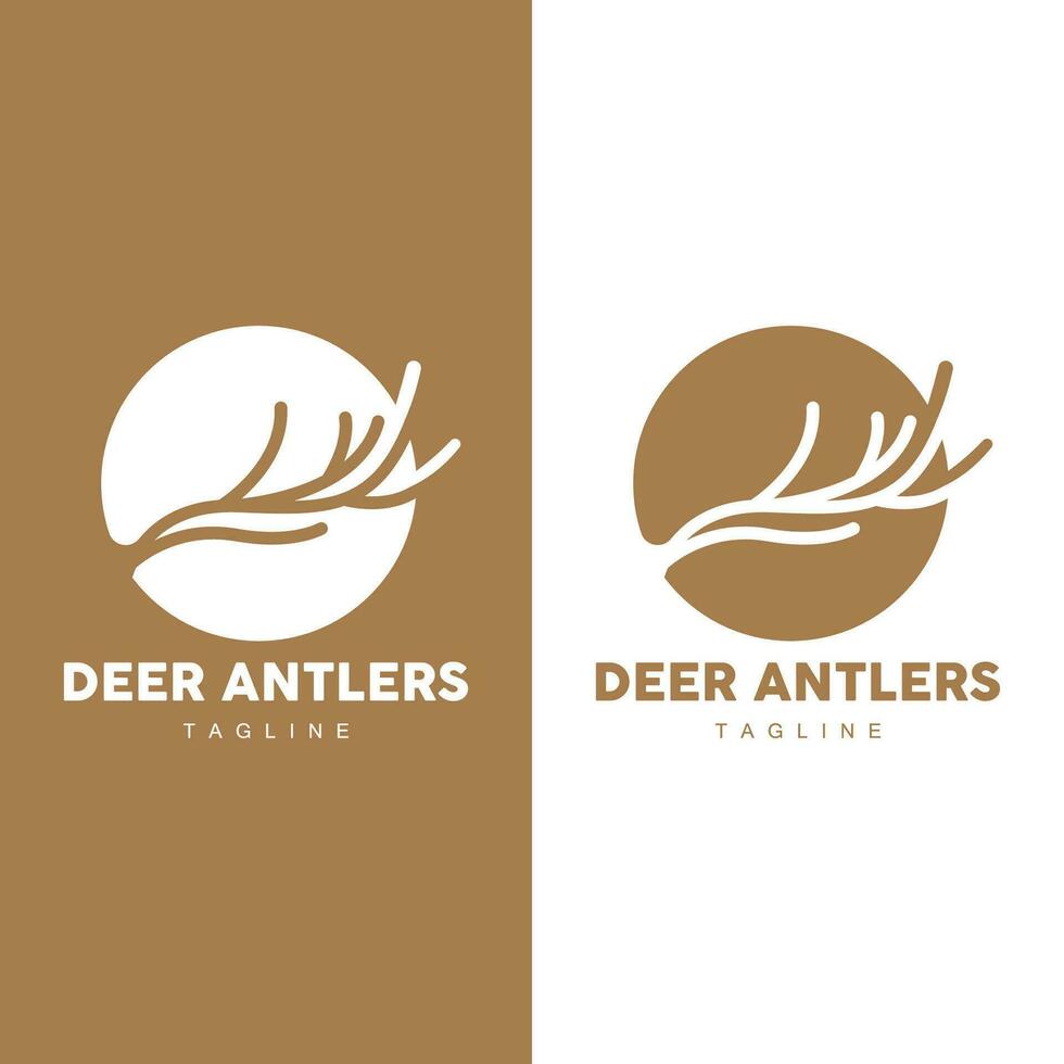 Deer Horn Logo Design Horn Animal Illustration Minimalist Simple Symbol Icon vector