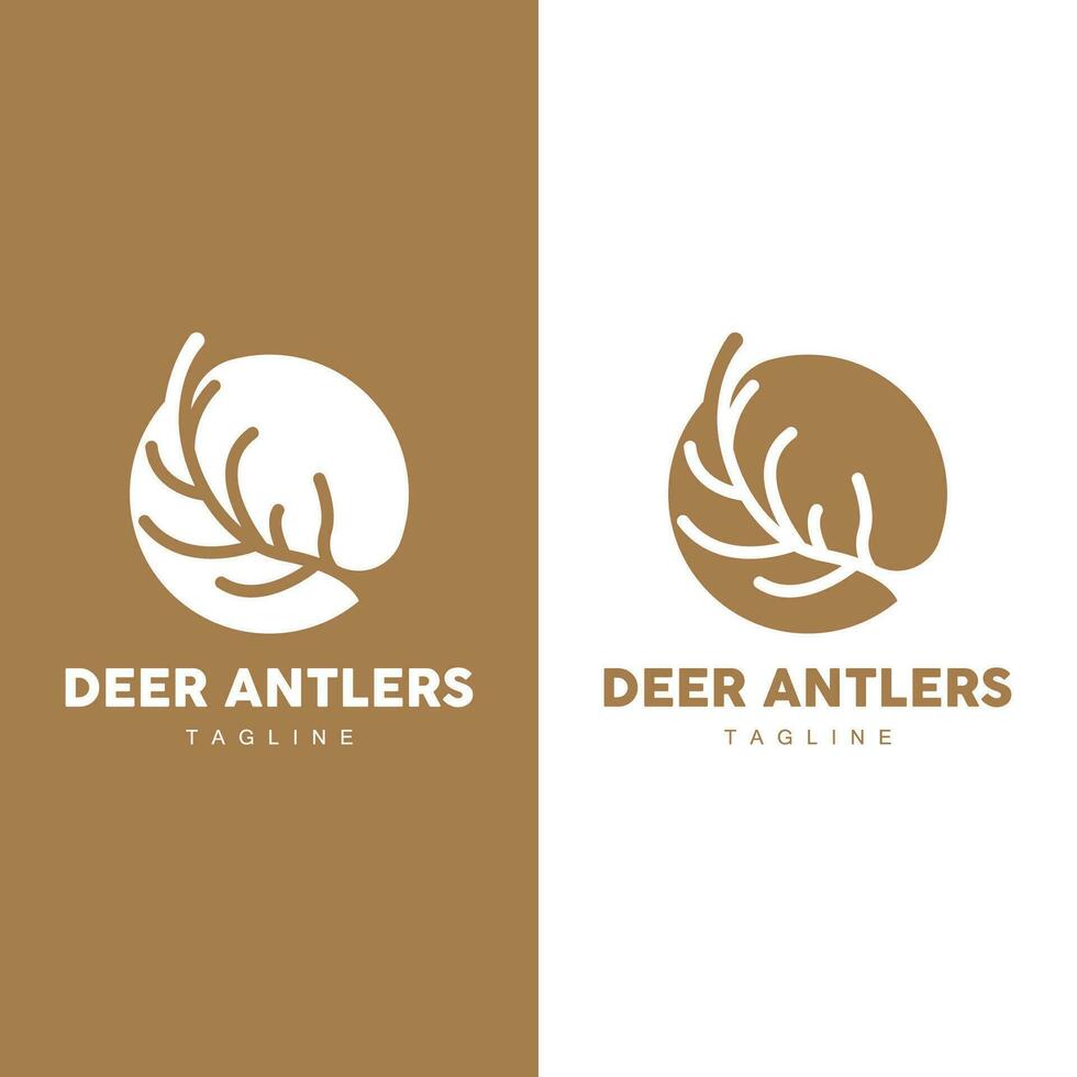 Deer Horn Logo Design Horn Animal Illustration Minimalist Simple Symbol Icon vector