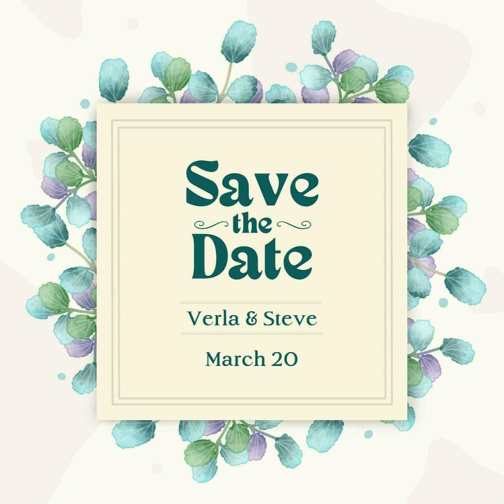 Floral Wedding Save the Date Instagram Post template