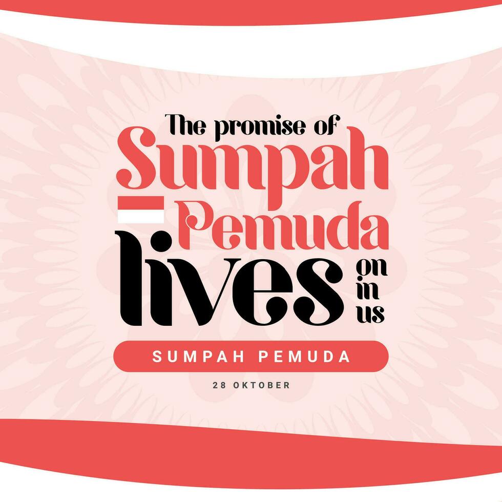 Sumpah Pemuda Indonesia Independence Day Social Media Post Template Design vector