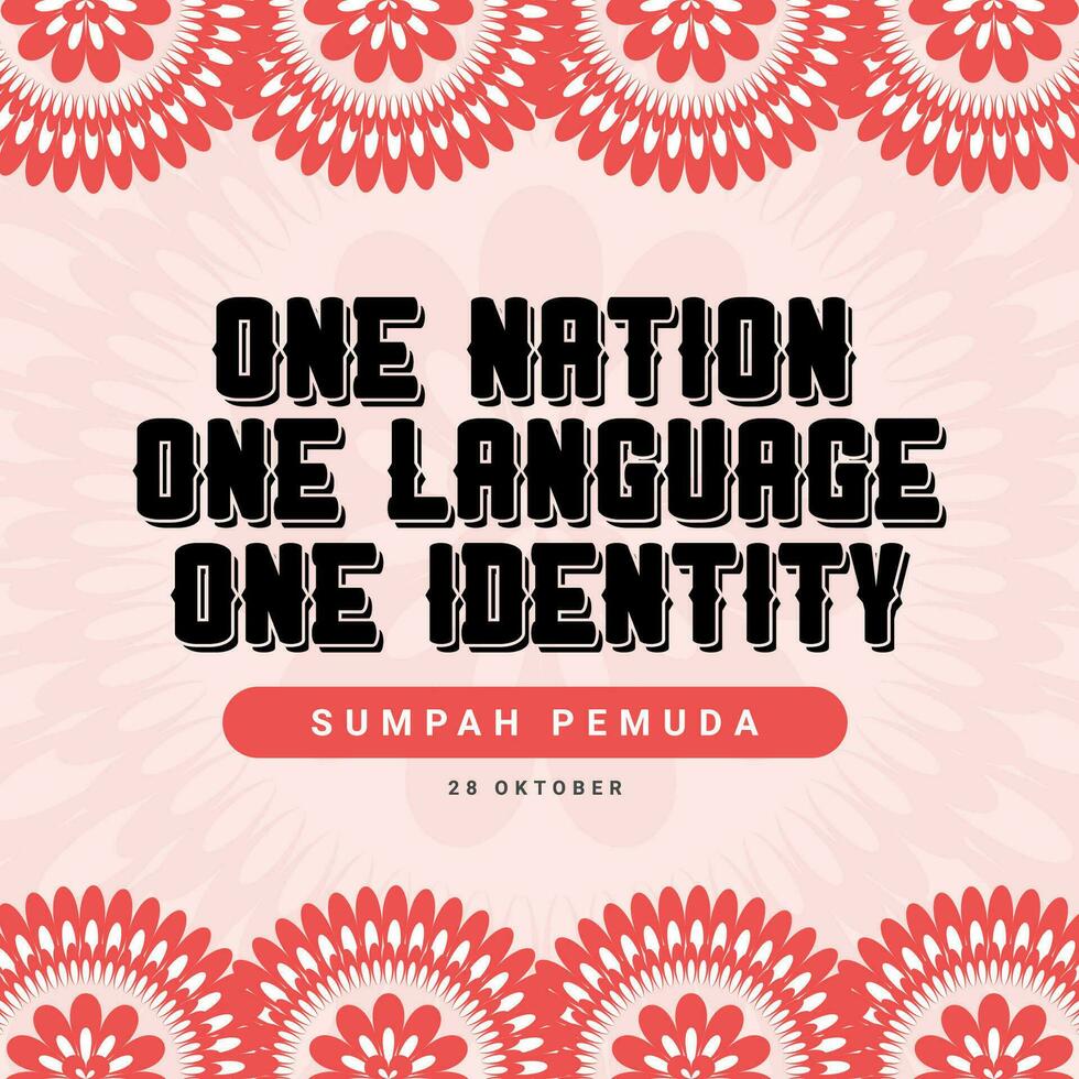 Sumpah Pemuda Indonesia Independence Day Social Media Post Template Design vector