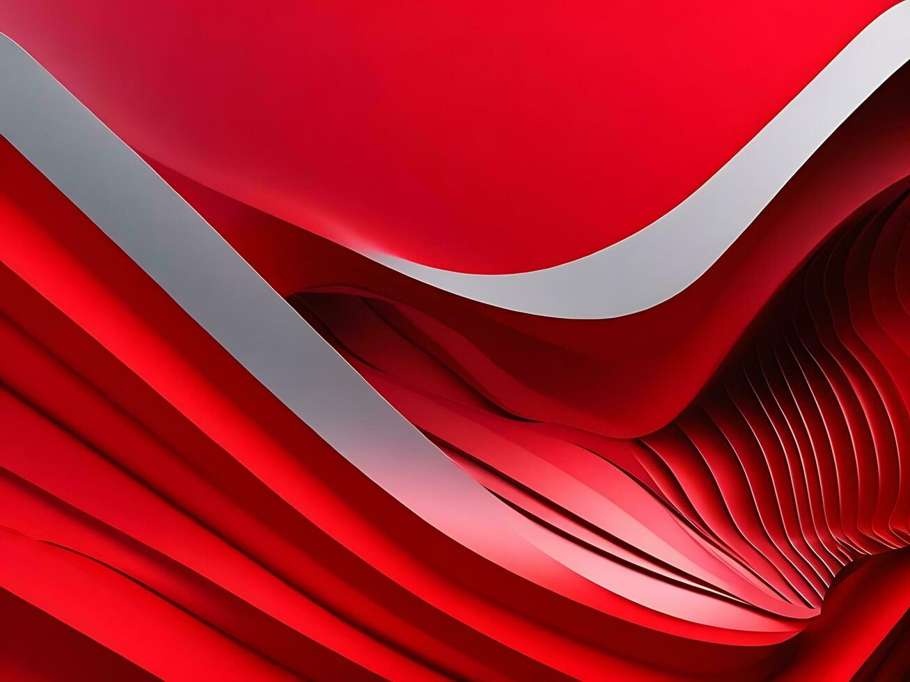 Abstract, beautiful 3d wave red gradient background, AI generated photo