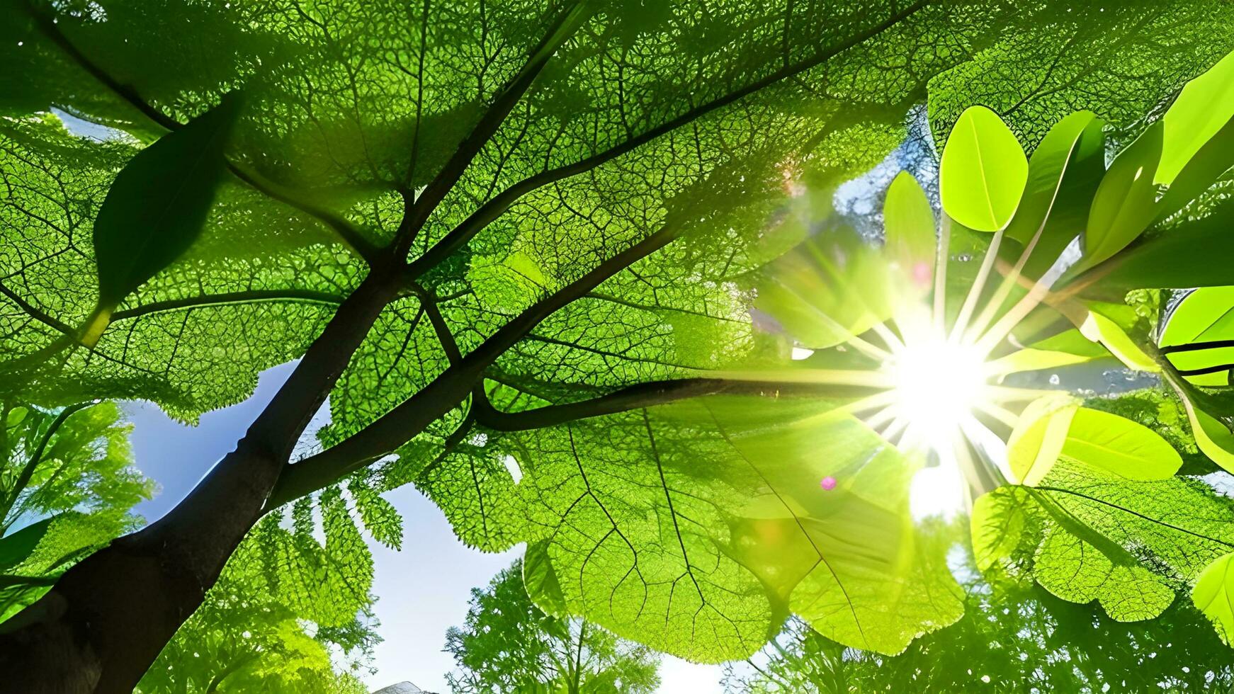 Clean beautiful and closeup of green nature leaf on blurred greenery background in garden with copy space using as background photo