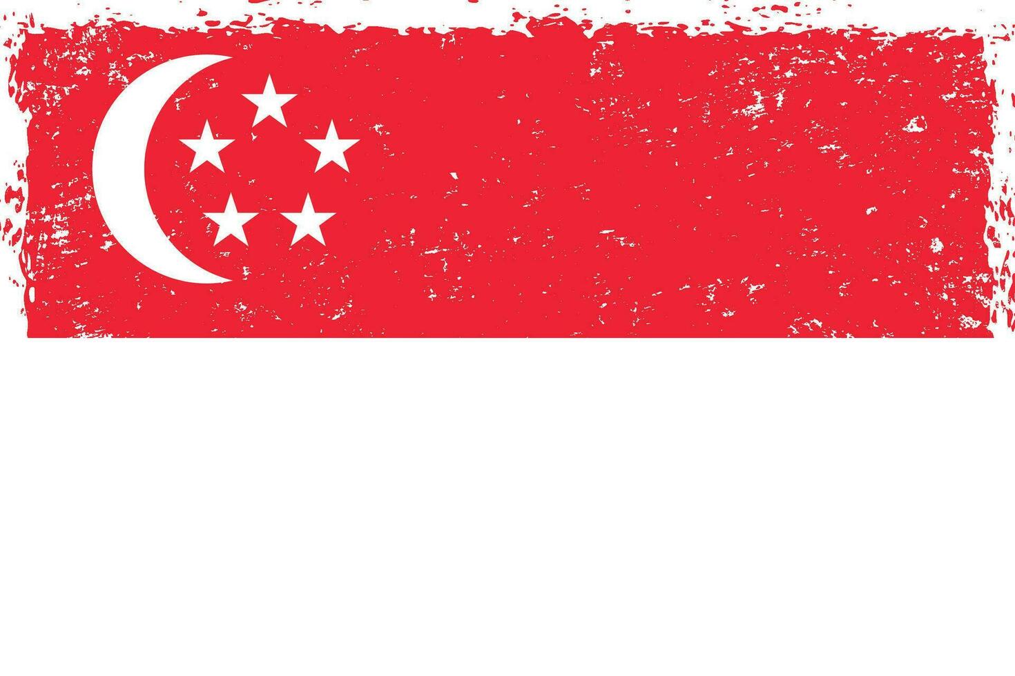 Singapore flag grunge distressed style vector
