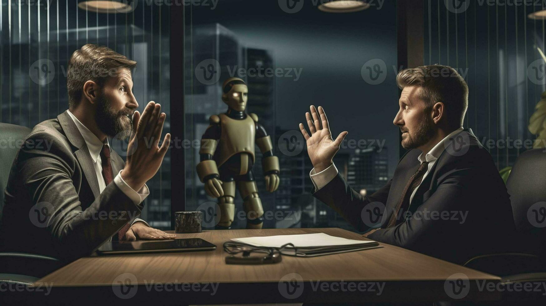 Professional Interview, Office Scene as an Interviewer Asks a New Candidate Perfect for HR Concepts photo