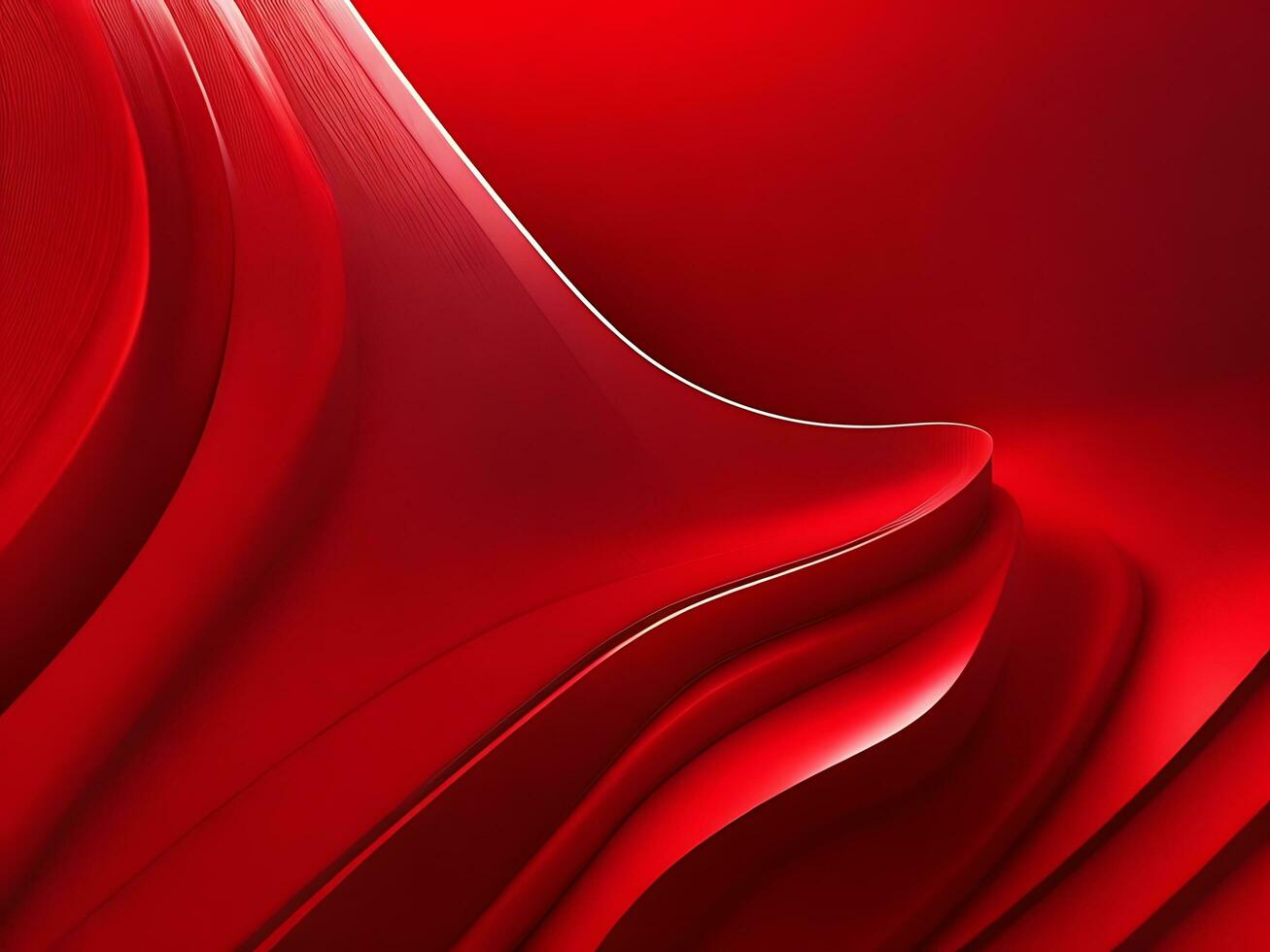 Abstract, beautiful 3d wave red gradient background, AI generated photo