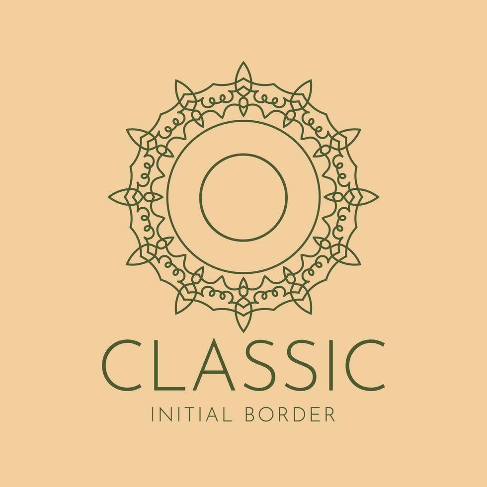 letter O classic circular border vector logo design