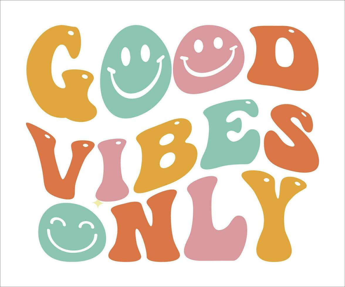 Good vibes only motivational typography lettering for prints vector