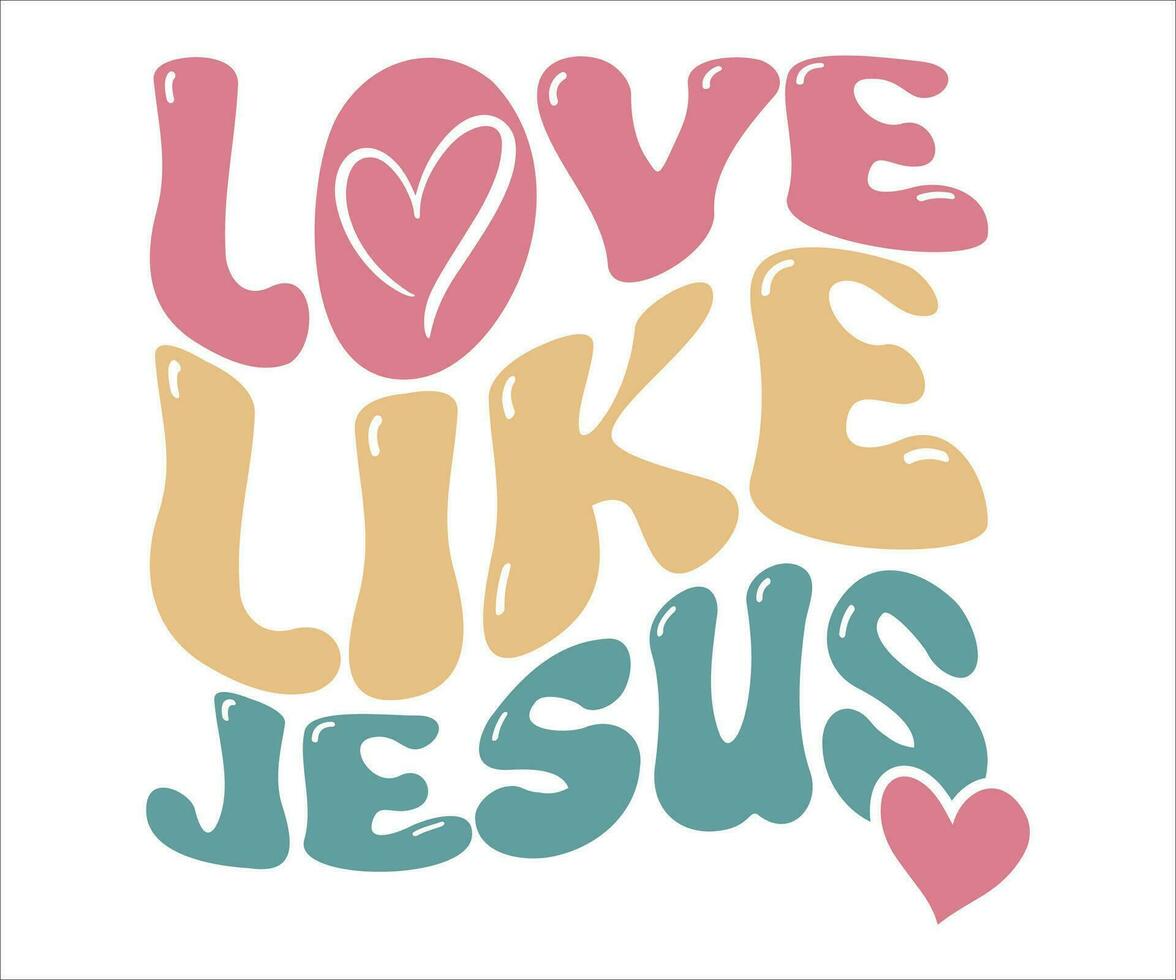 amor me gusta Jesús, mano dibujado letras diseño vector