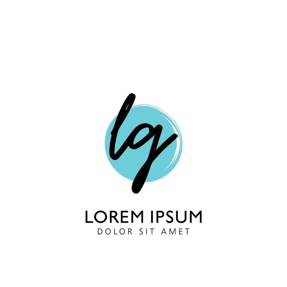 LG Initial Handwriting Circle Brush Template Design vector