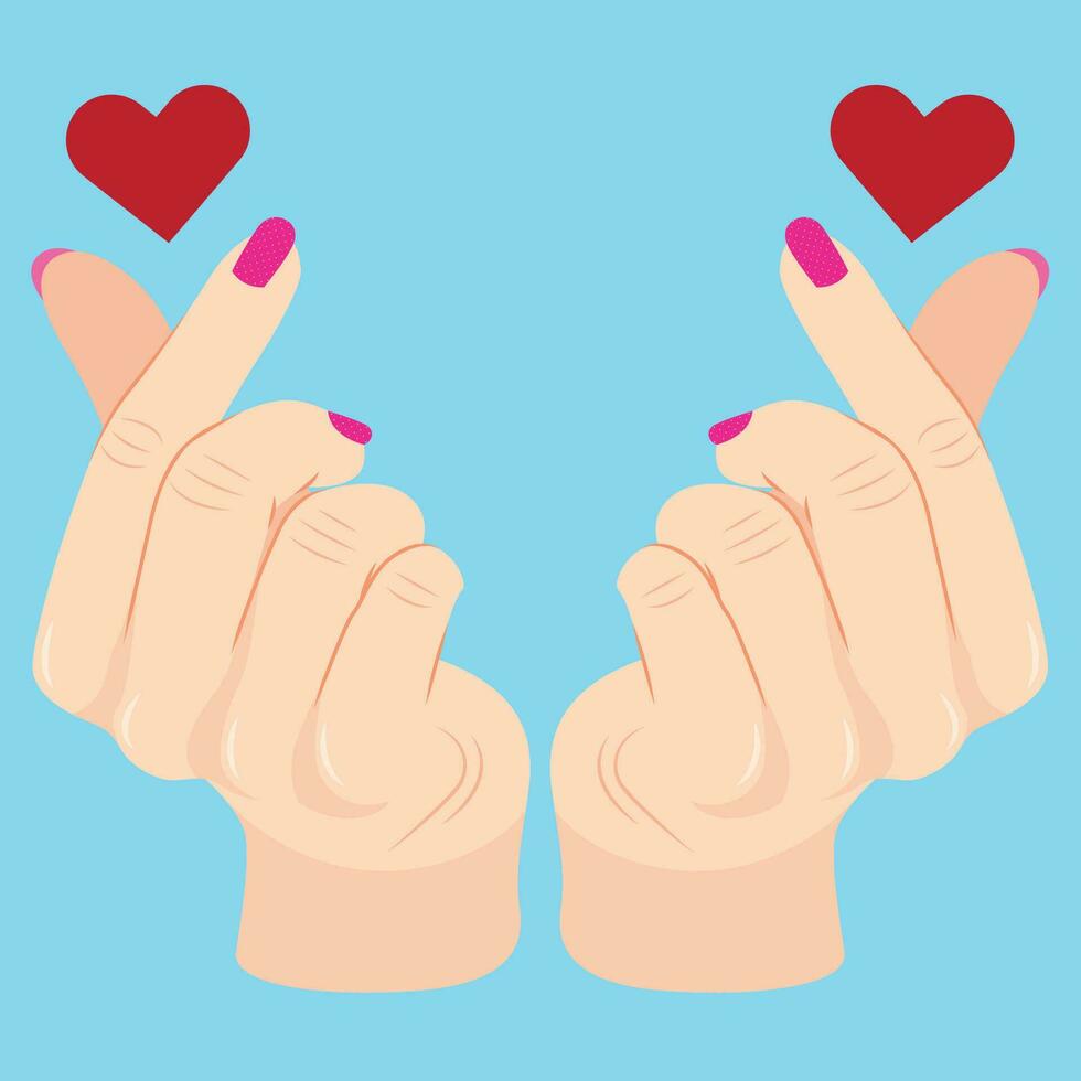 Korean heart sign flat illustration vector