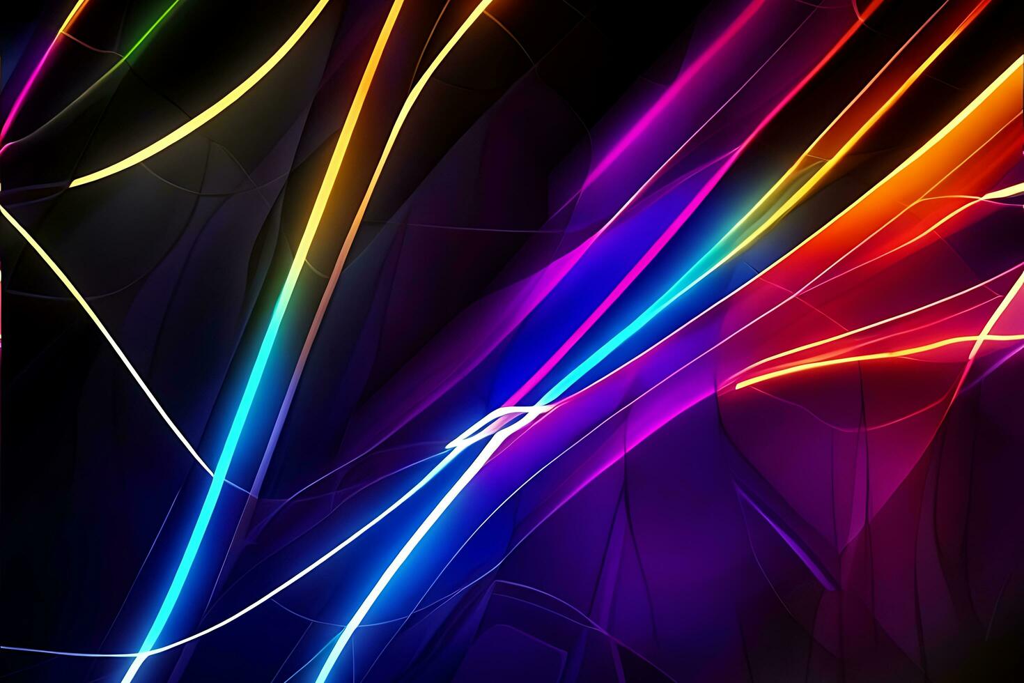 Communication technology Background, Lighting in neon lines, waves, spark, electric lighting explosion created with generative AI photo