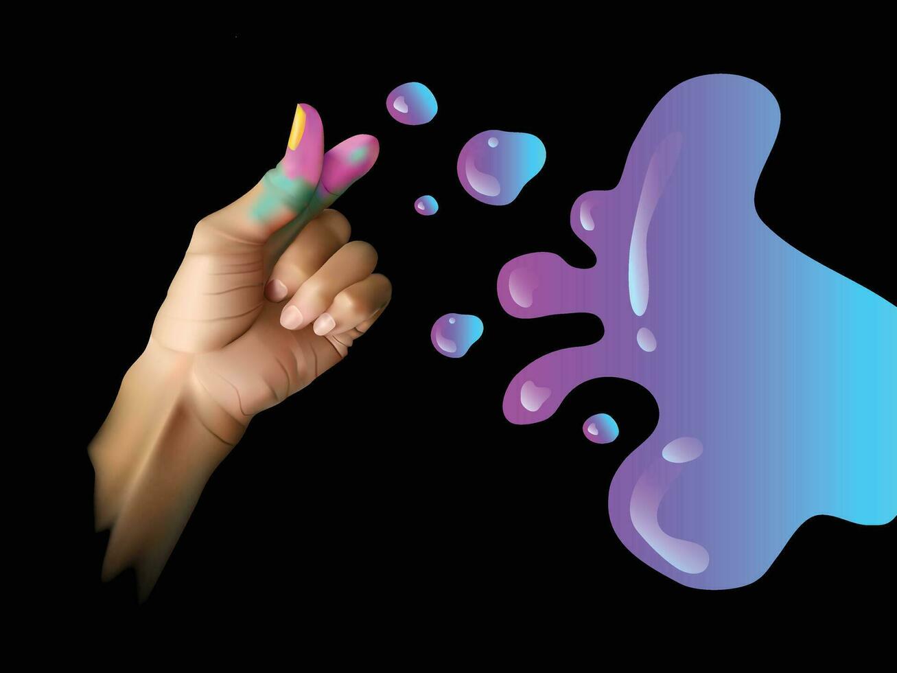 Hand vector colourful background design.