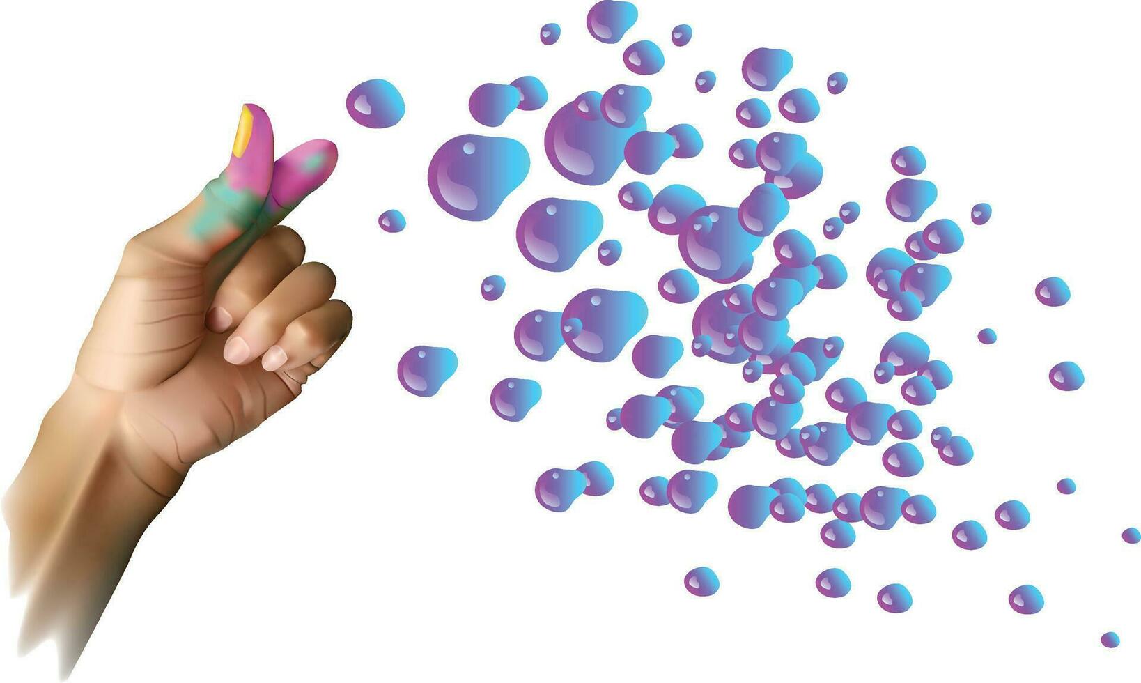 Hand vector colorful background design.