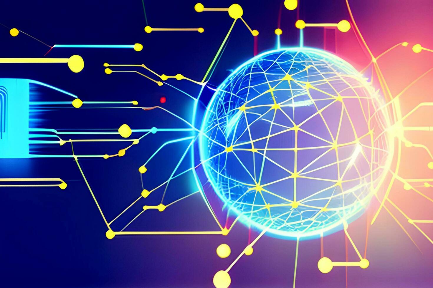 Communication technology and cyber security protection Background, generative AI photo