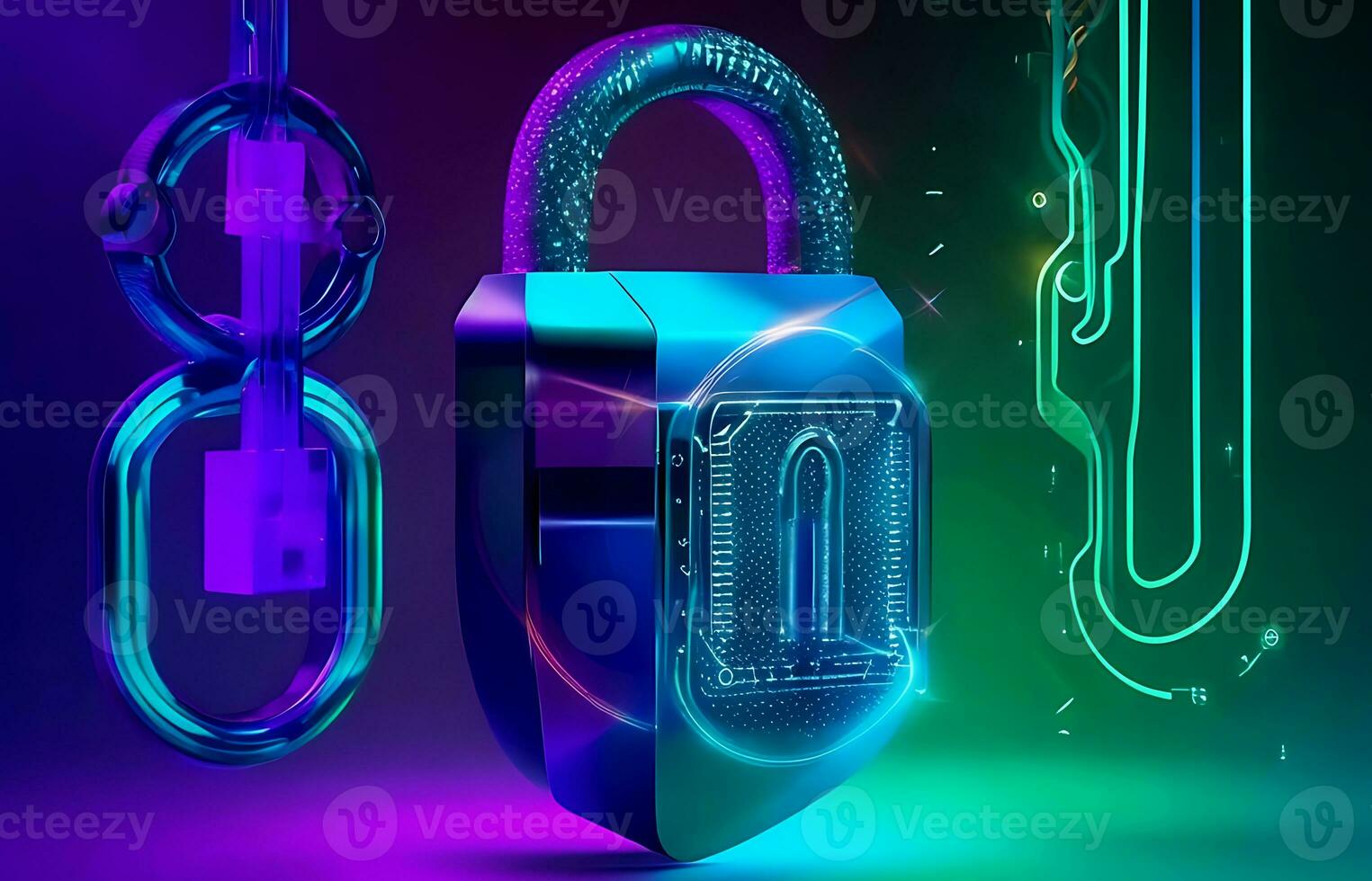 Communication technology and cyber security Background with generative AI photo