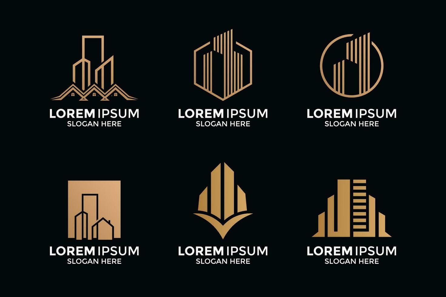 collection of building and house logos vector