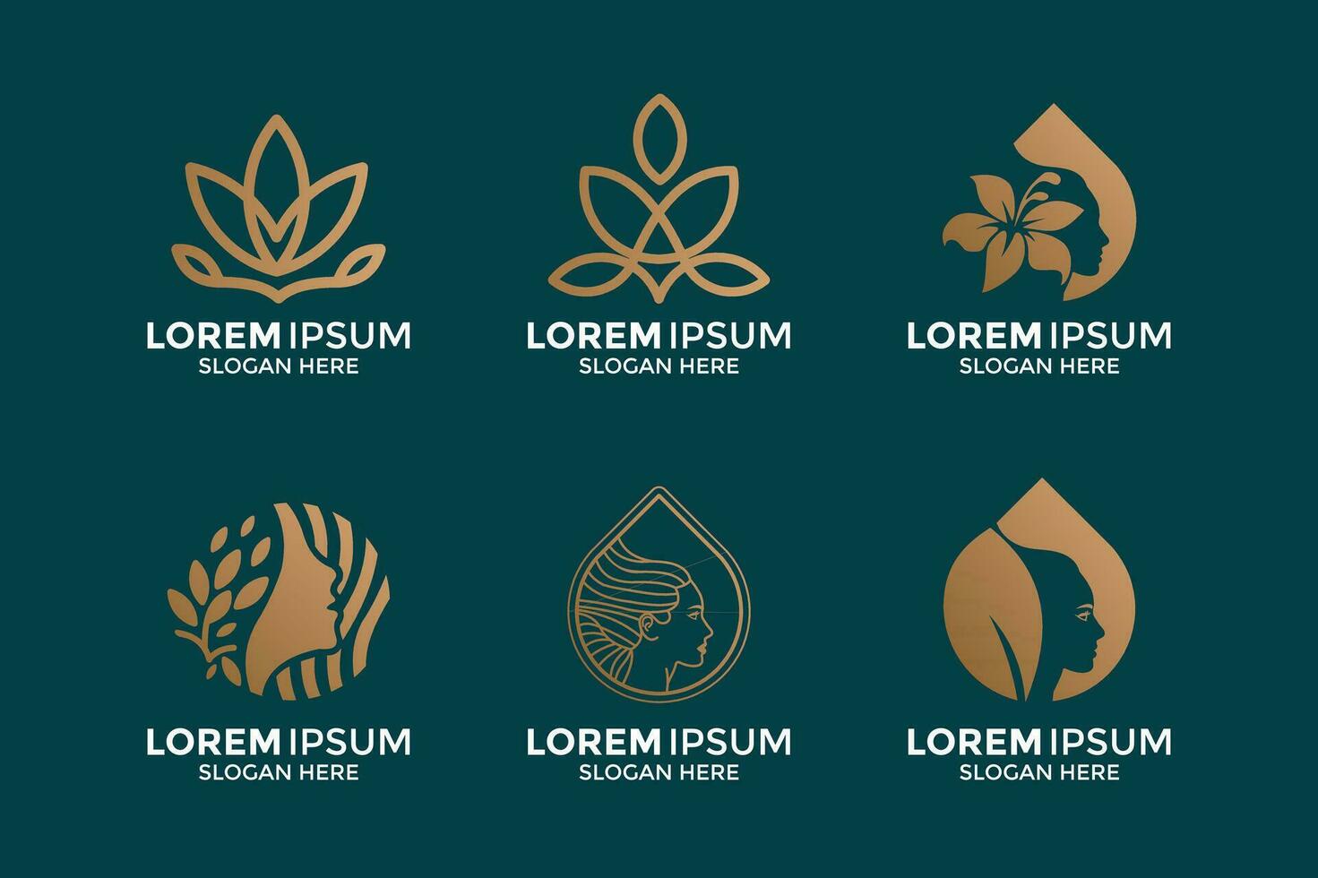 colección de lujoso y elegante flor logos vector