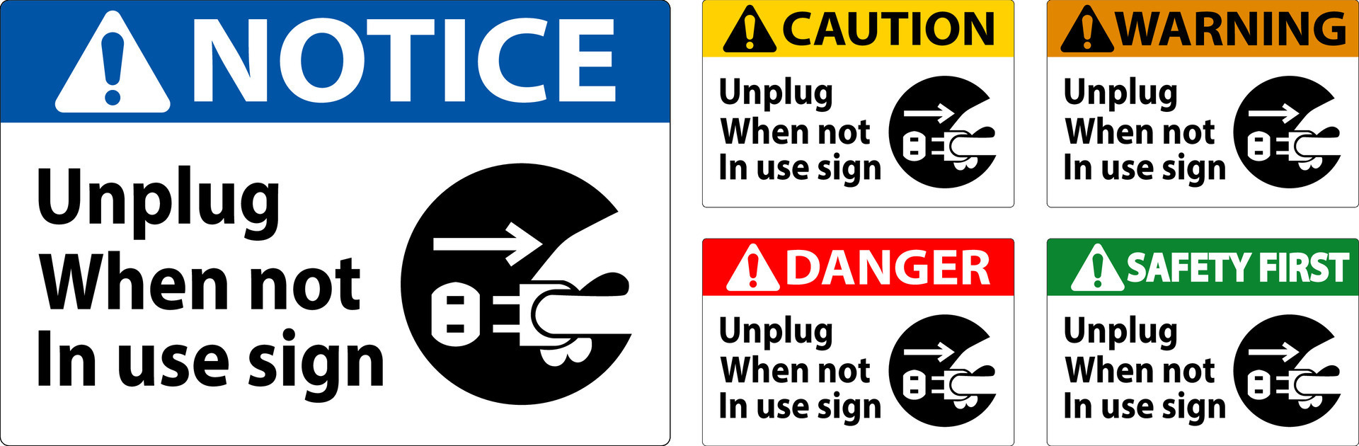 Warning Unplug When Not In Use Symbol Sign 29097268 Vector Art at Vecteezy