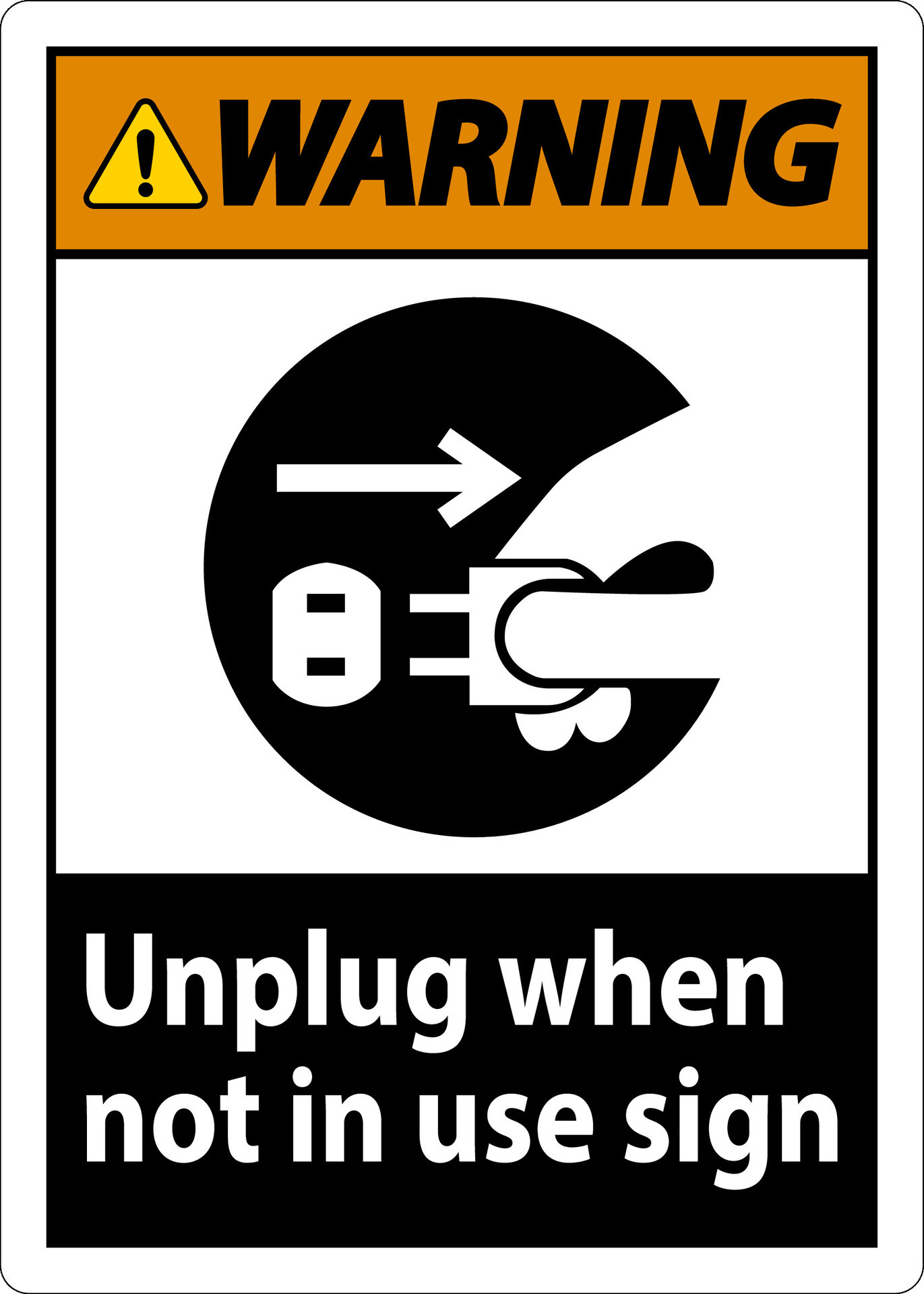 Warning Unplug When Not In Use Symbol Sign 29097275 Vector Art at Vecteezy