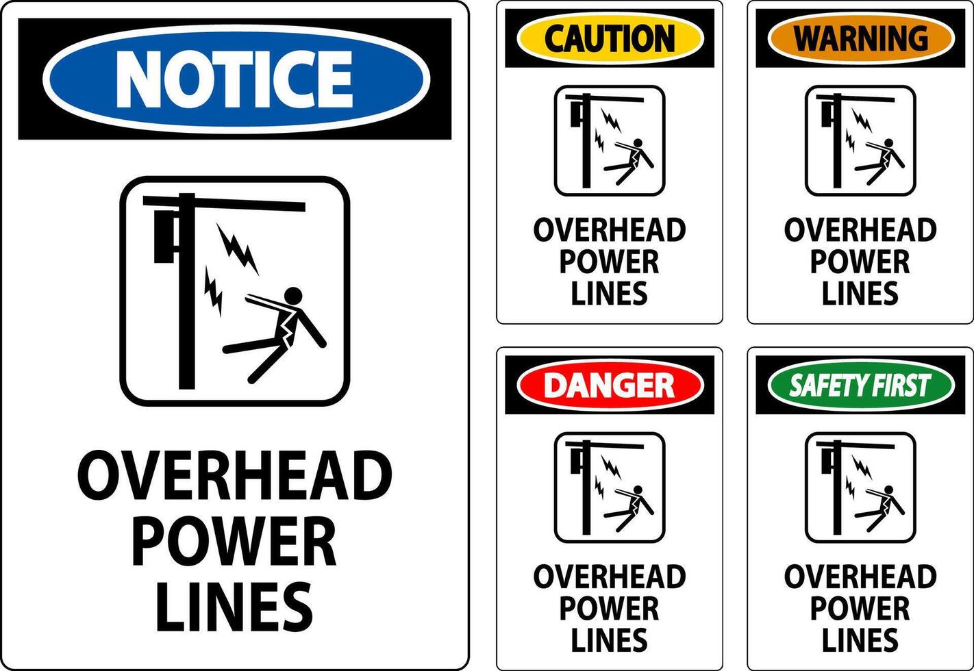Danger Sign Overhead Power Lines vector