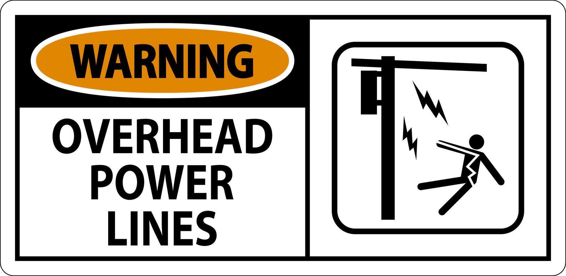 Warning Sign Overhead Power Lines vector