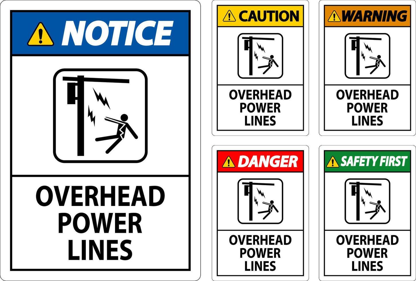 Danger Sign Overhead Power Lines vector
