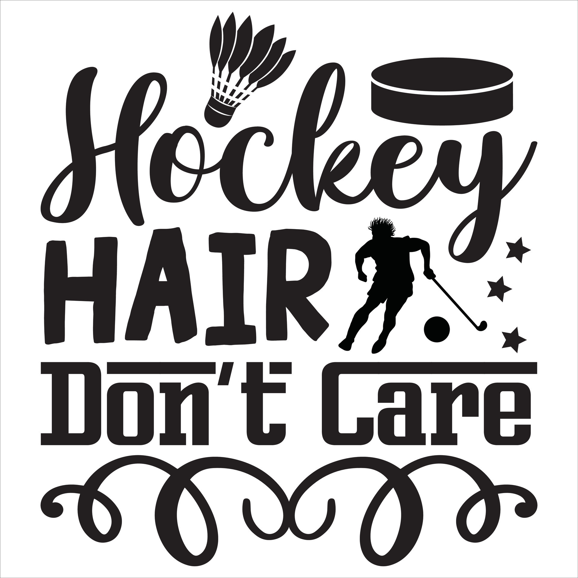Hockey Hair Don't Care 29097395 Vector Art at Vecteezy