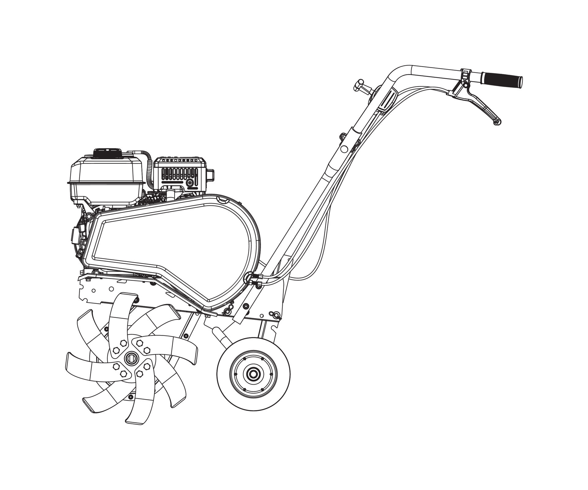 Power Tiller Machine Digital Line Art Vector Design 29097503 Vector Art