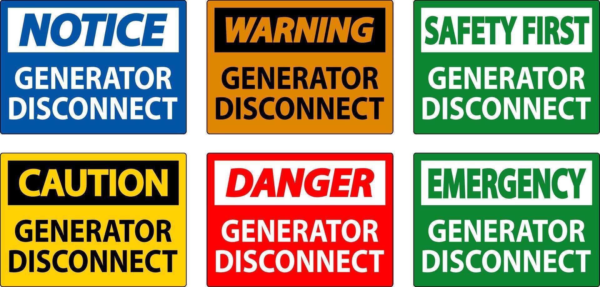 Emergency Sign Generator Disconnect vector