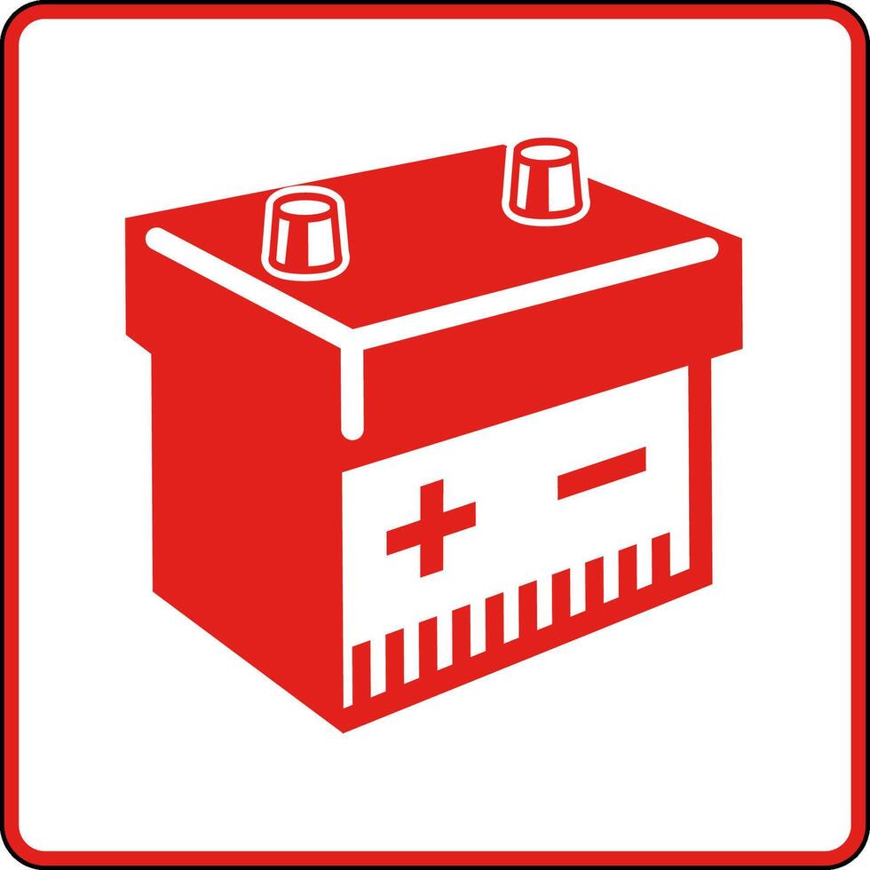 Symbol Battery Sign Battery Box On White Background vector