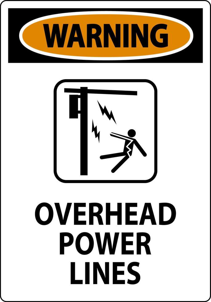 Warning Sign Overhead Power Lines vector
