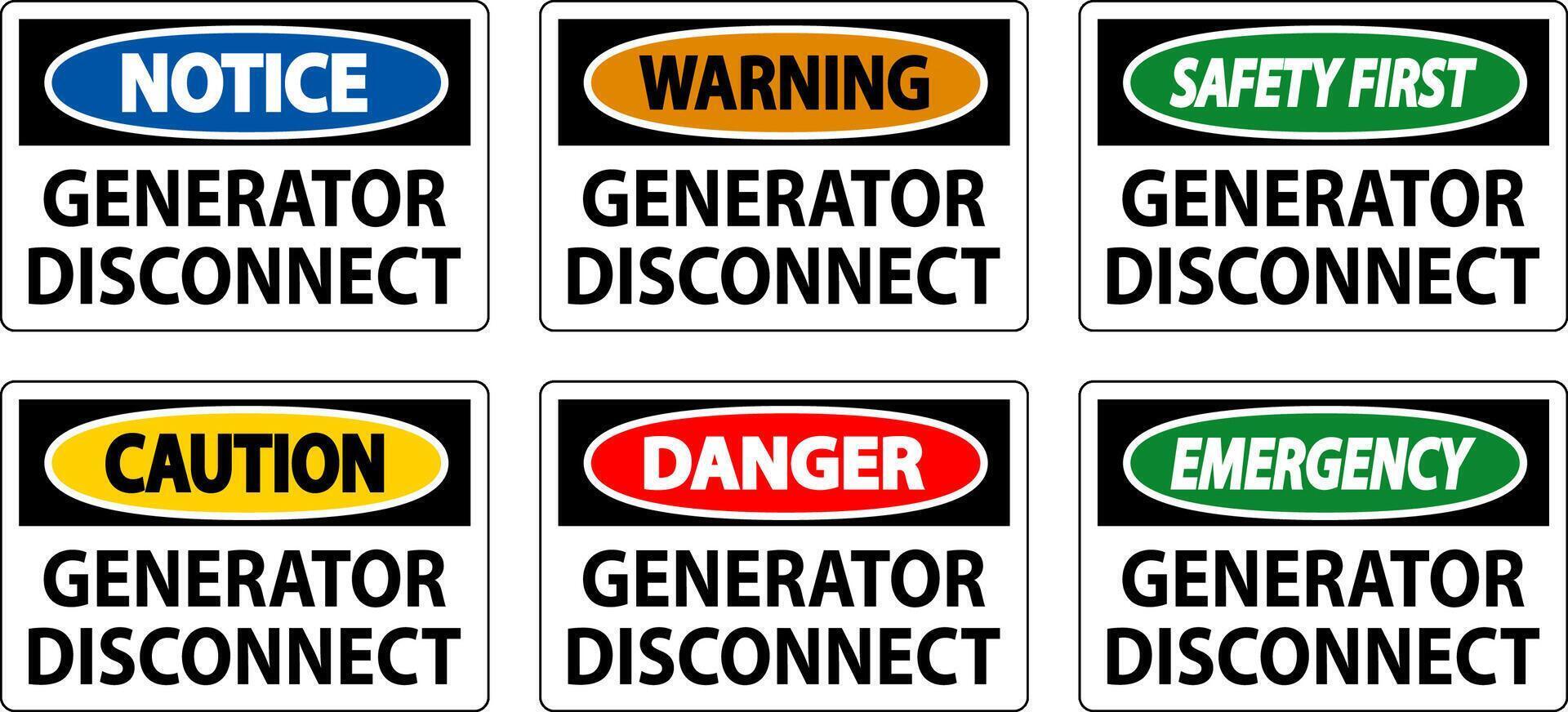 Emergency Sign Generator Disconnect vector