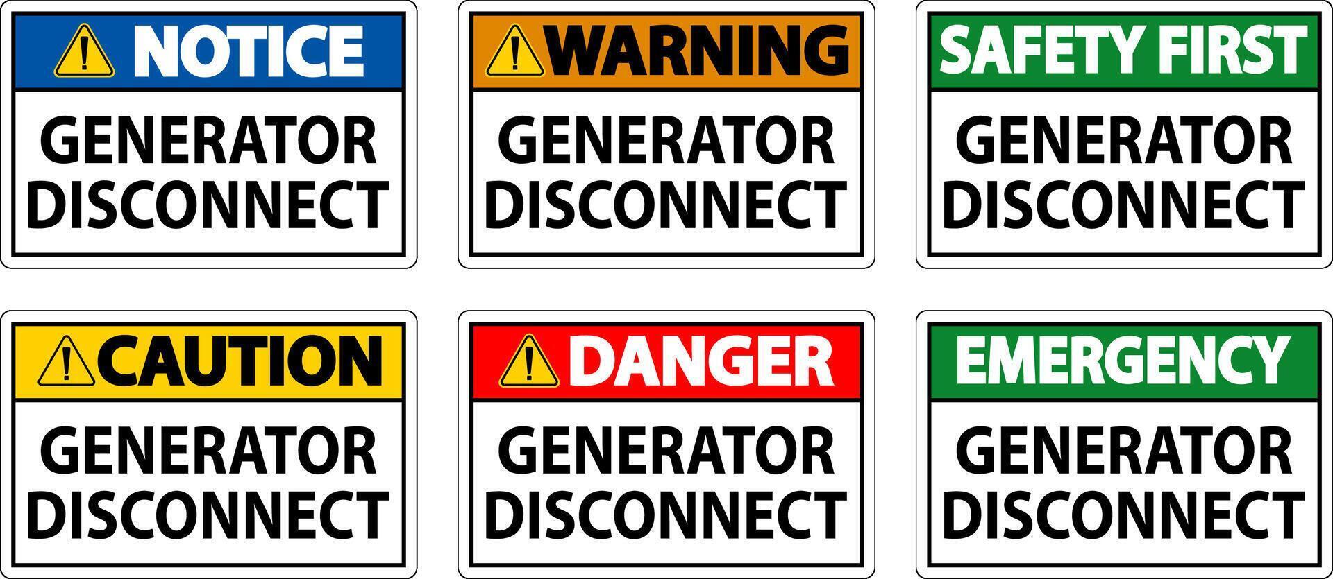 Emergency Sign Generator Disconnect vector